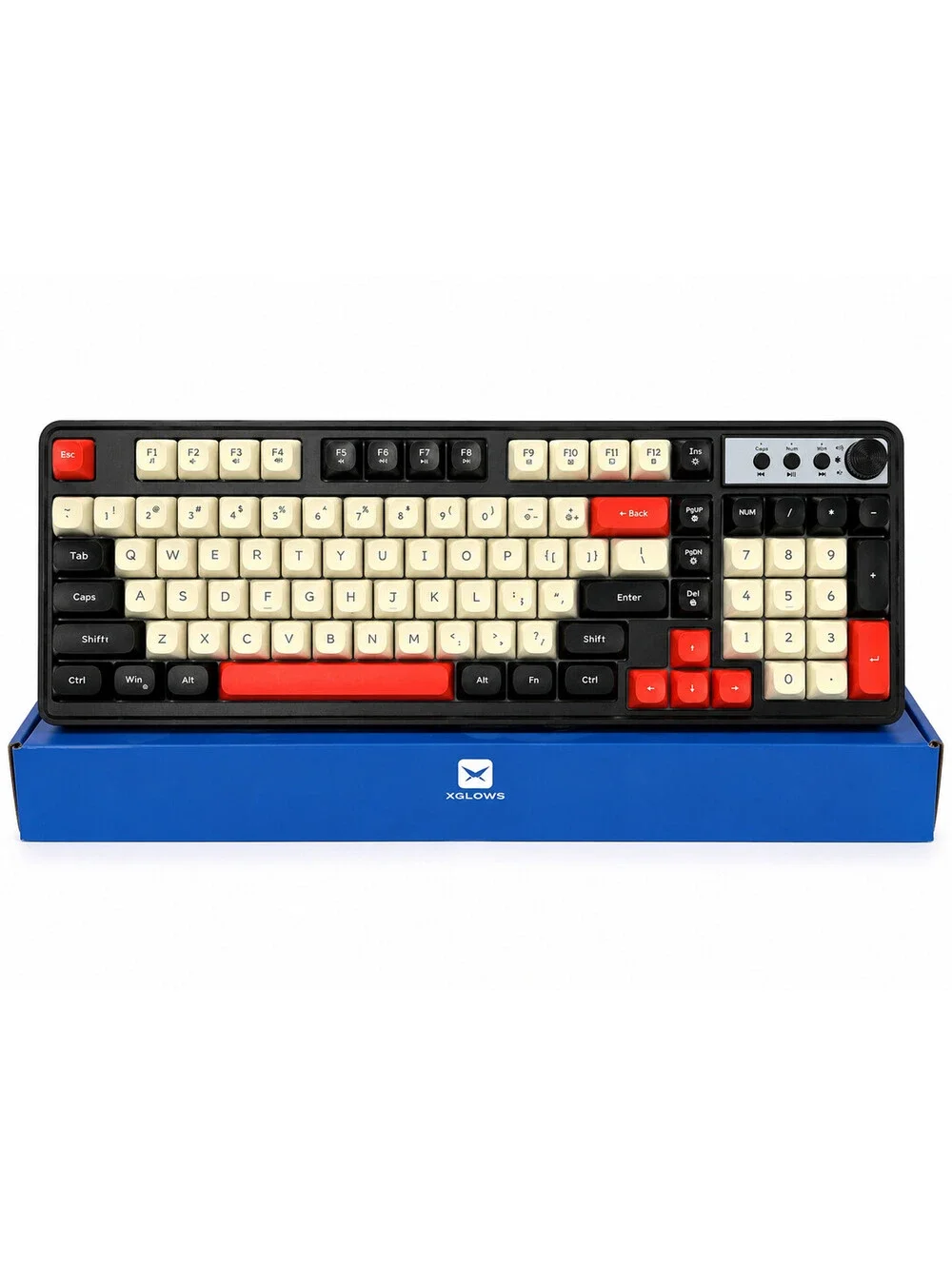 EWEADN G98 Gaming Keyboard, XGLOWS Film with Backlit USB Wired Knight Black